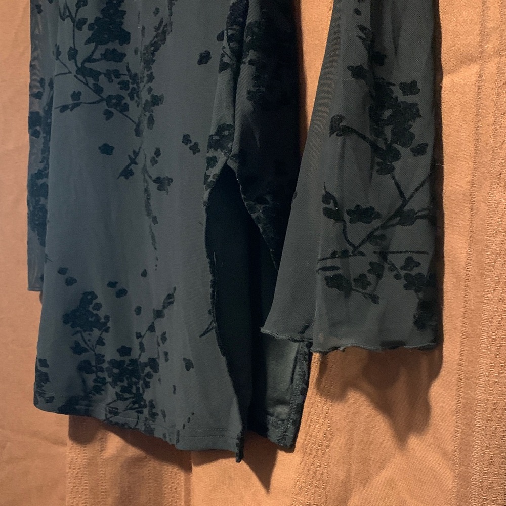 Sheer Black Floral Women's Dress - Picture 7 of 8